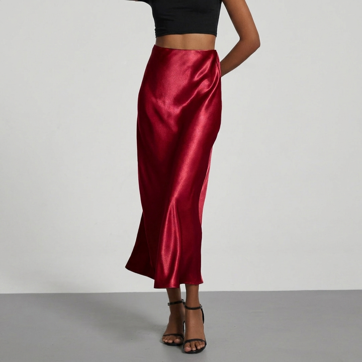 Women's Slim Fit Straight Midi Skirt
