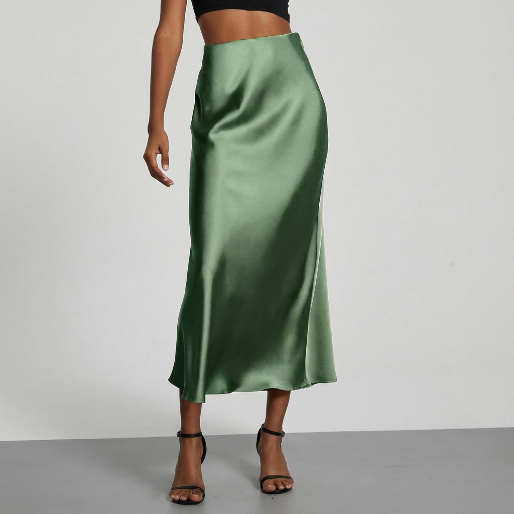 Women's Slim Fit Straight Midi Skirt