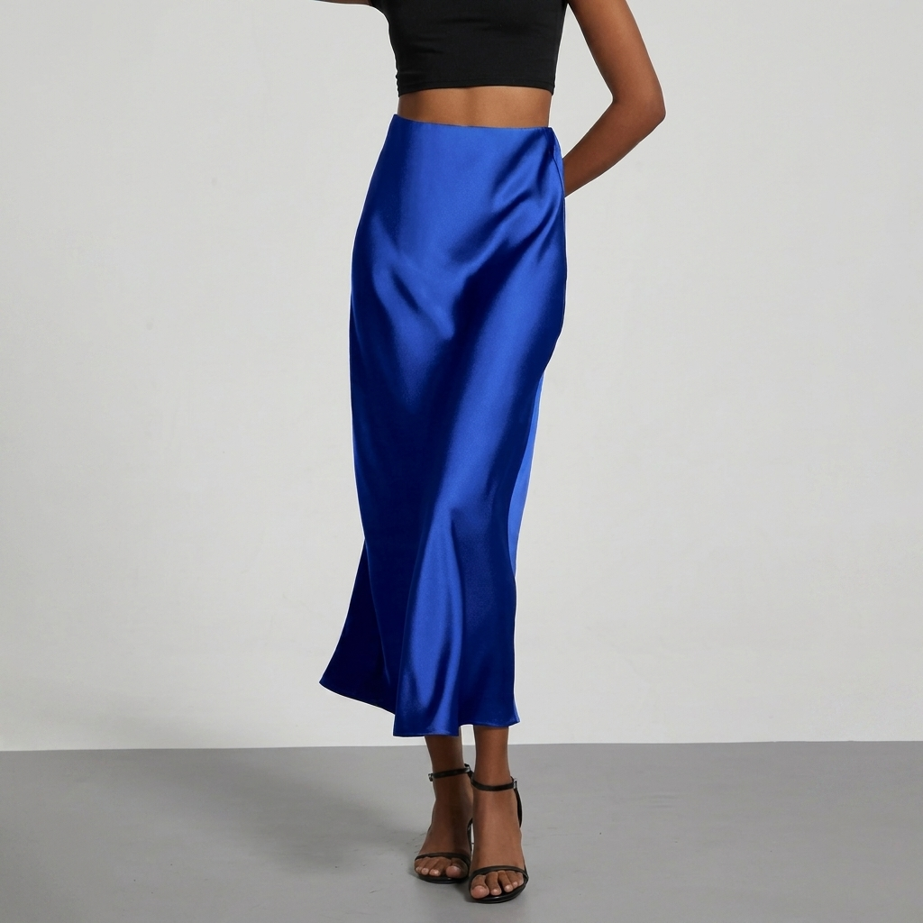 Women's Slim Fit Straight Midi Skirt