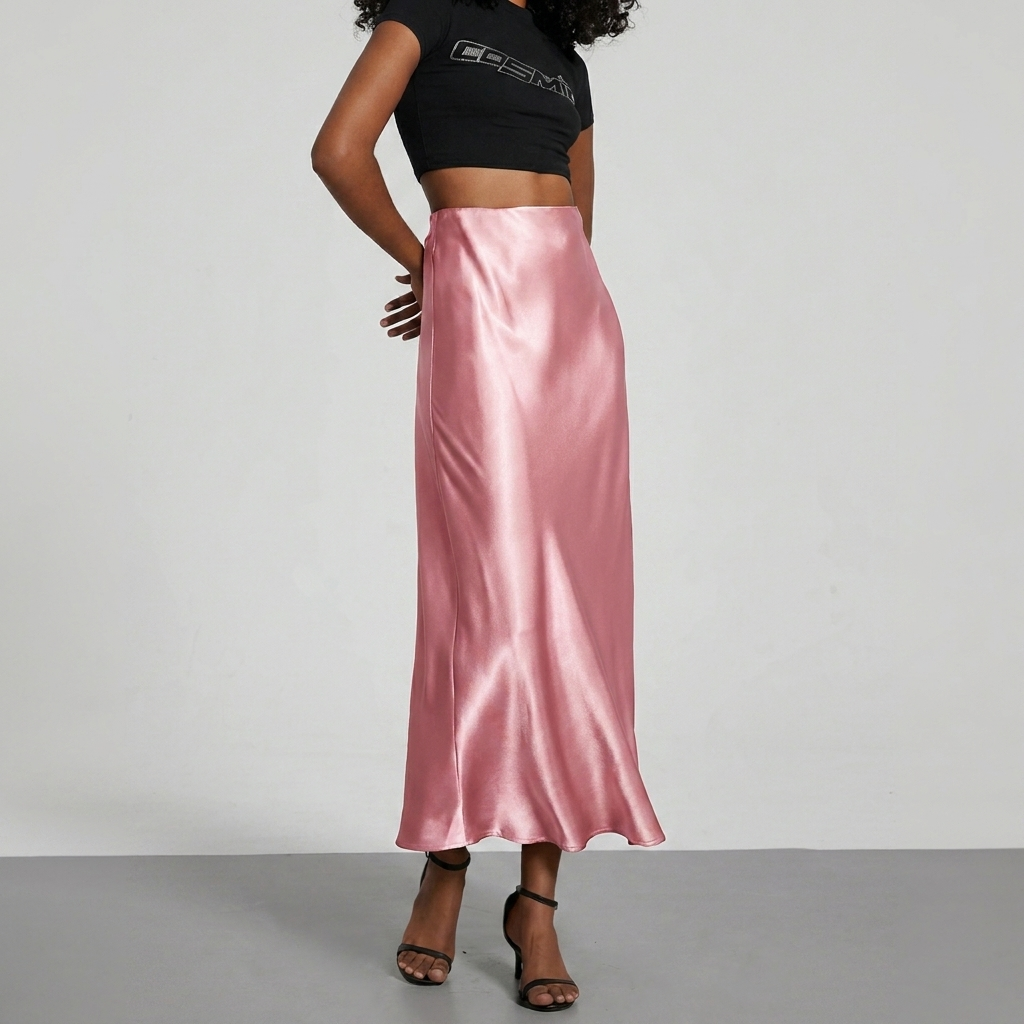 Women's Slim Fit Straight Midi Skirt