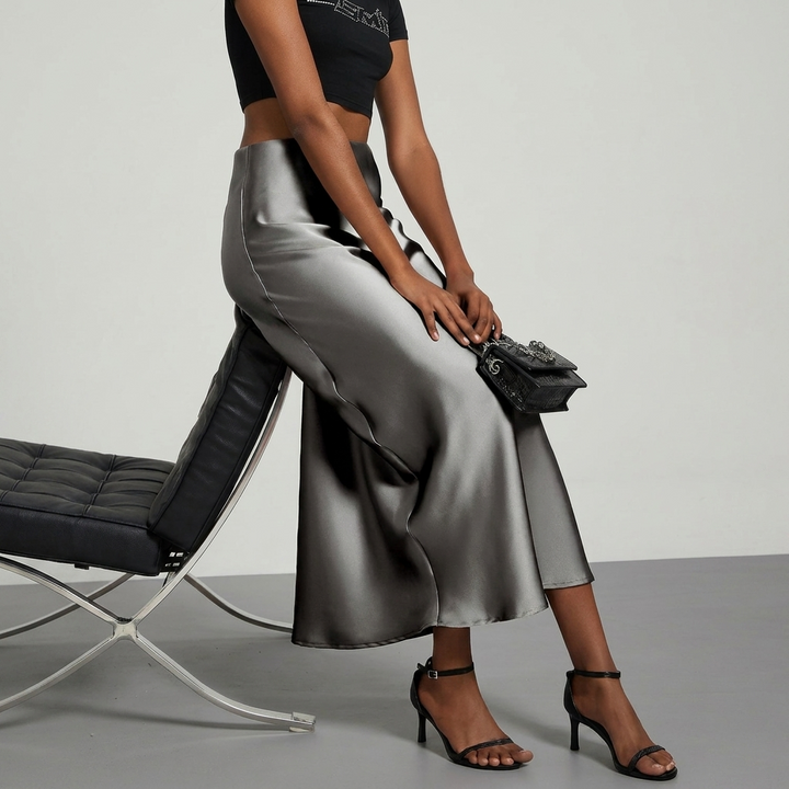 Women's Slim Fit Straight Midi Skirt