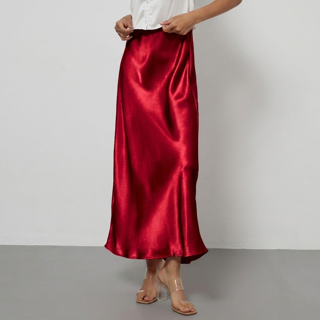 Women's Slim Fit Straight Midi Skirt