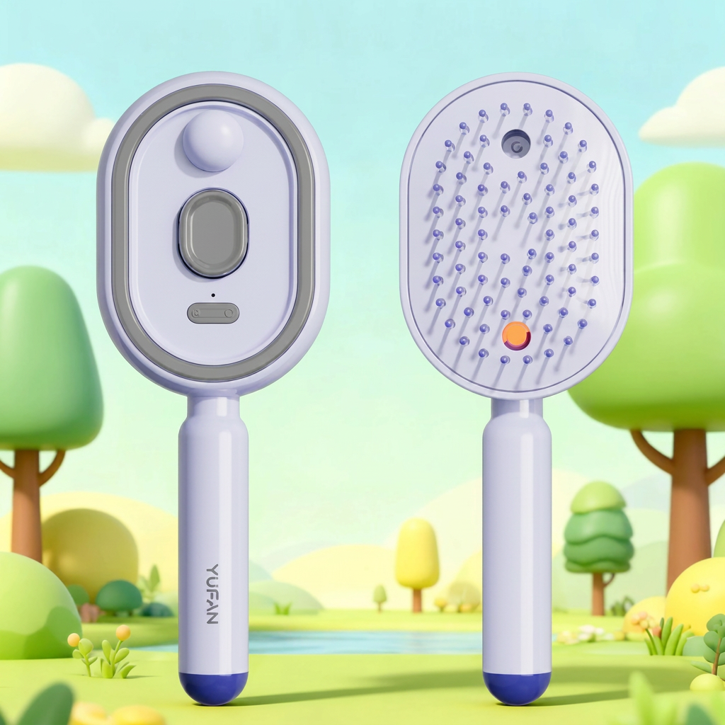Portable Electric Hair Brush with Spray Function