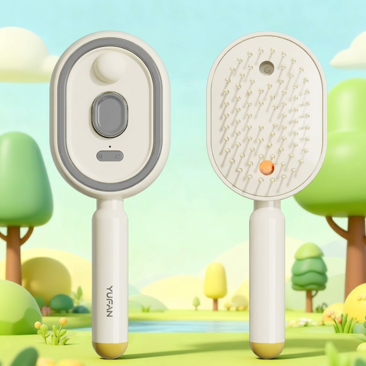 Portable Electric Hair Brush with Spray Function