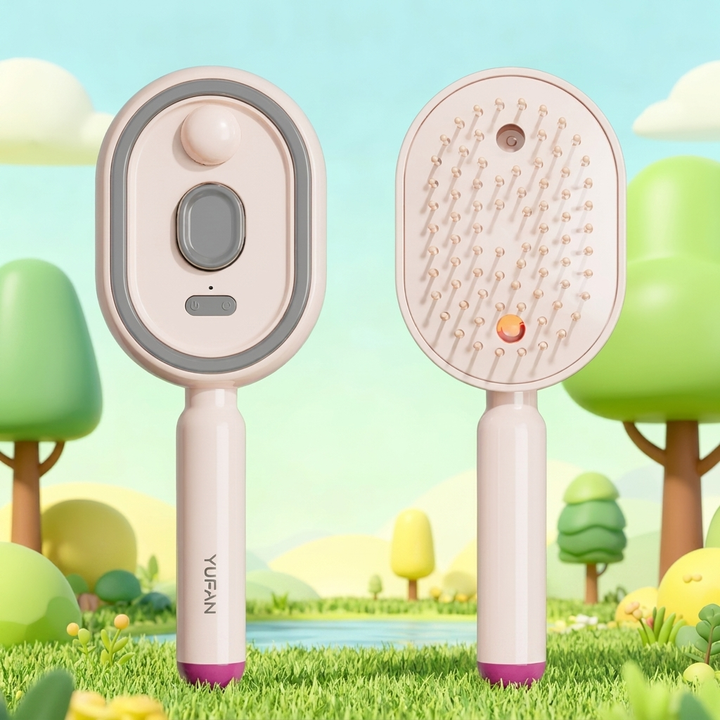 Portable Electric Hair Brush with Spray Function