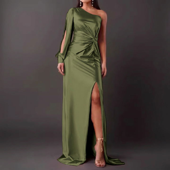 Women's Slim Fit High Waist Split Long Dress