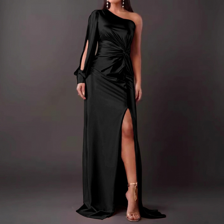 Women's Slim Fit High Waist Split Long Dress
