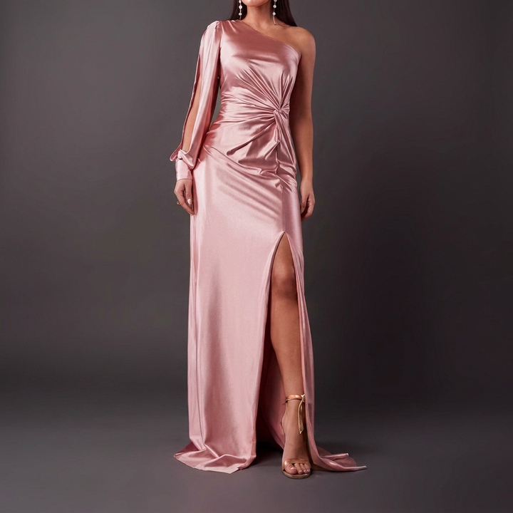 Women's Slim Fit High Waist Split Long Dress