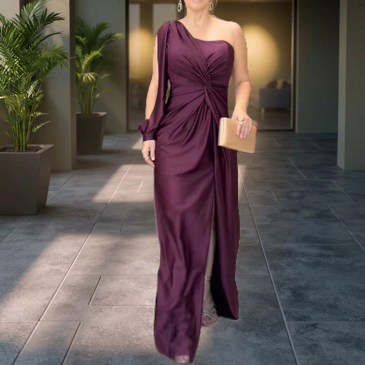Women's Slim Fit High Waist Split Long Dress