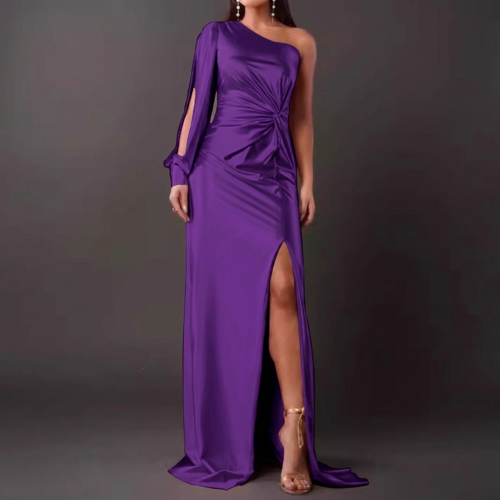 Women's Slim Fit High Waist Split Long Dress