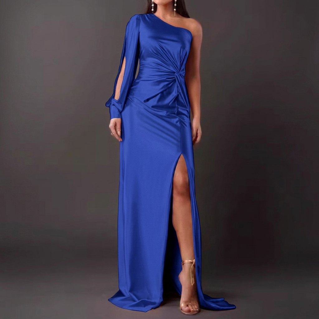 Women's Slim Fit High Waist Split Long Dress
