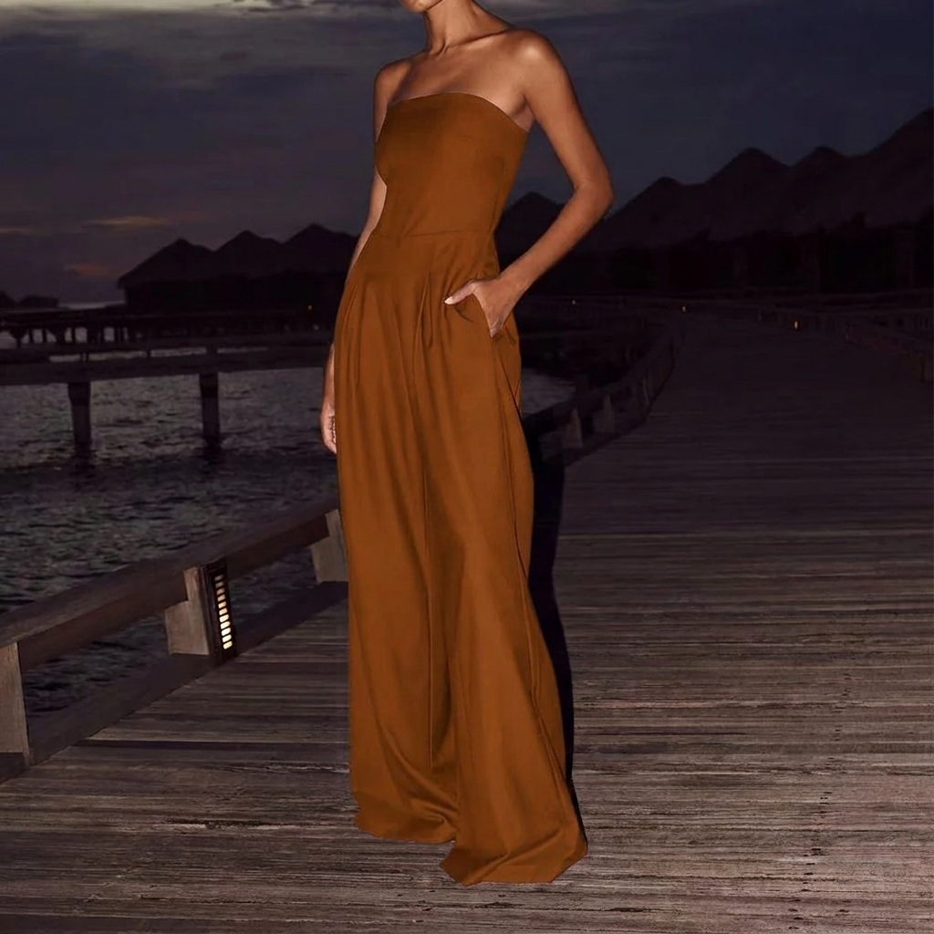 Women's Summer Tube Top Long Jumpsuit