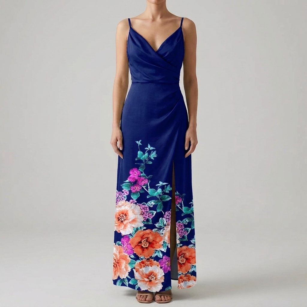 Women's V-Neck Split Strap Summer Dress
