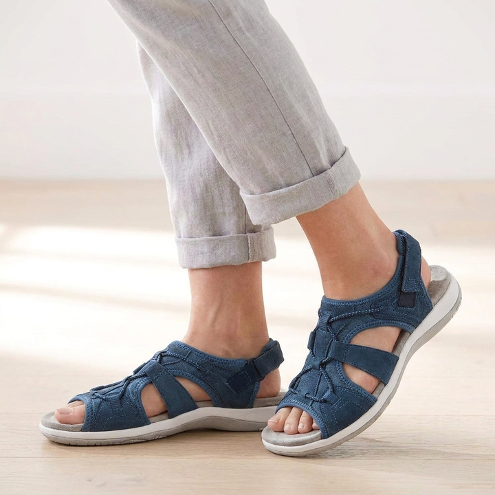Women's Round Toe Velcro Wedge Sandals