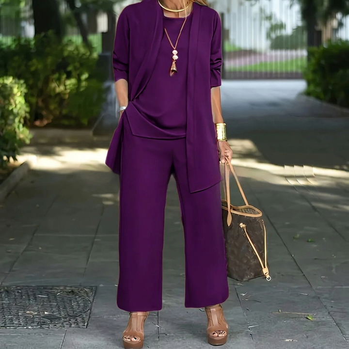 Women's Elegant Three Piece Layered Pants Set