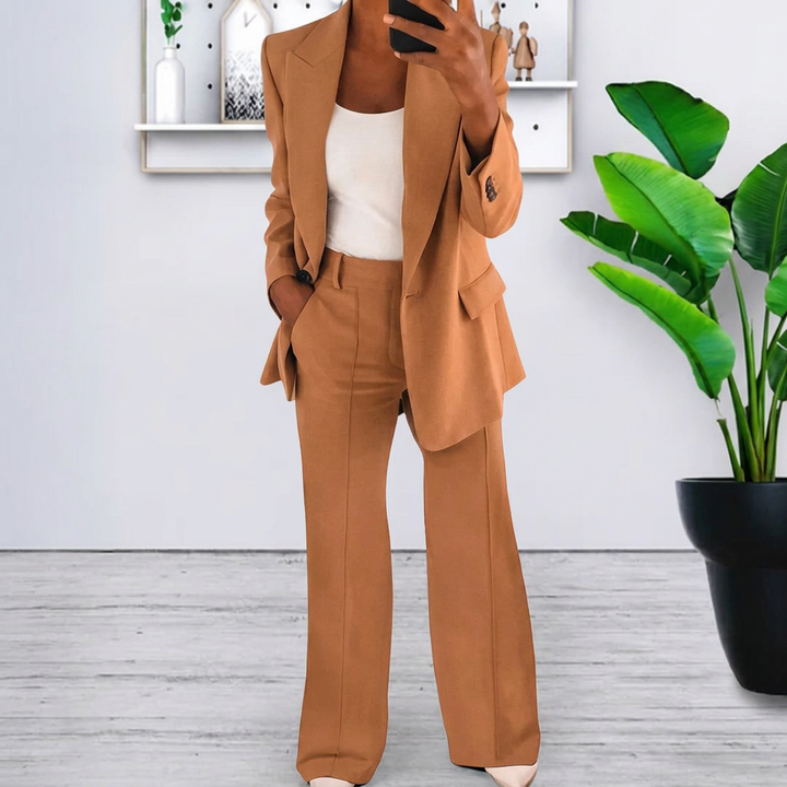 Women’s Lapel Blazer Jacket & Slim Fit Trousers Suit
