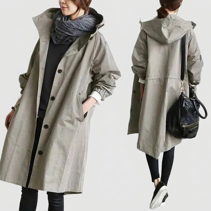 Oversized Waterproof Hooded Trench Coat