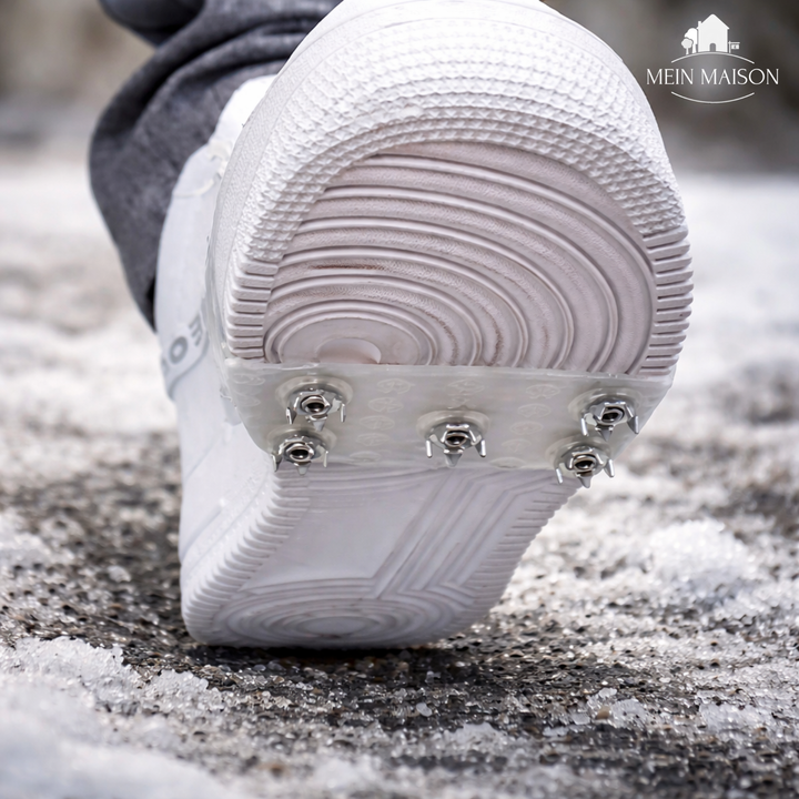 Ice Cleats with Metal Spikes and Slip-On Silicone Design for Winter Traction