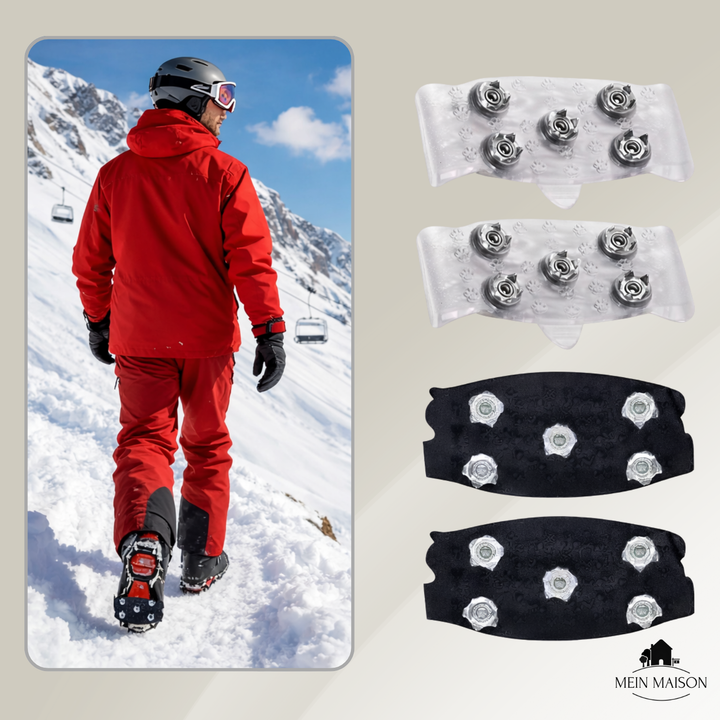 Ice Cleats with Metal Spikes and Slip-On Silicone Design for Winter Traction