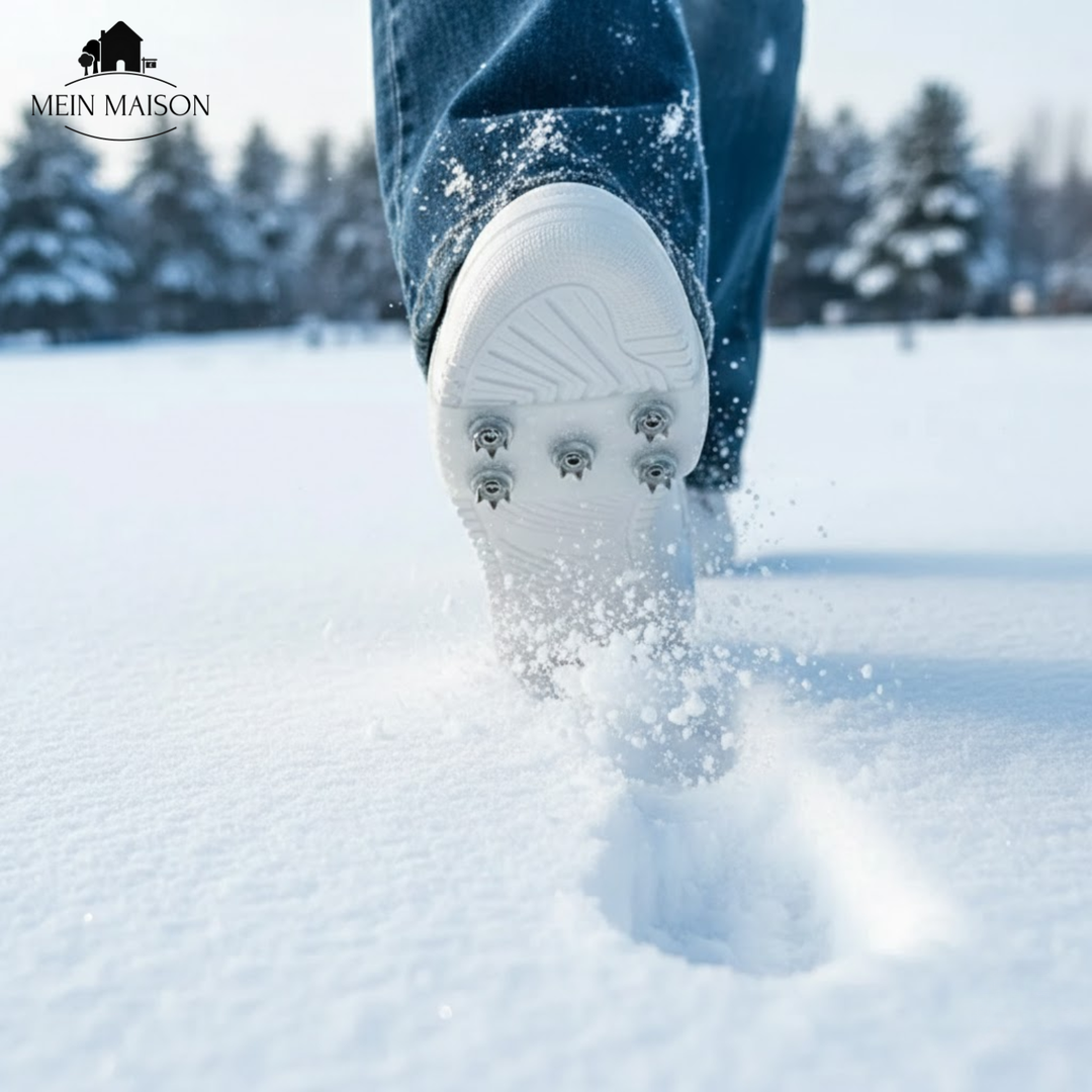 Ice Cleats with Metal Spikes and Slip-On Silicone Design for Winter Traction