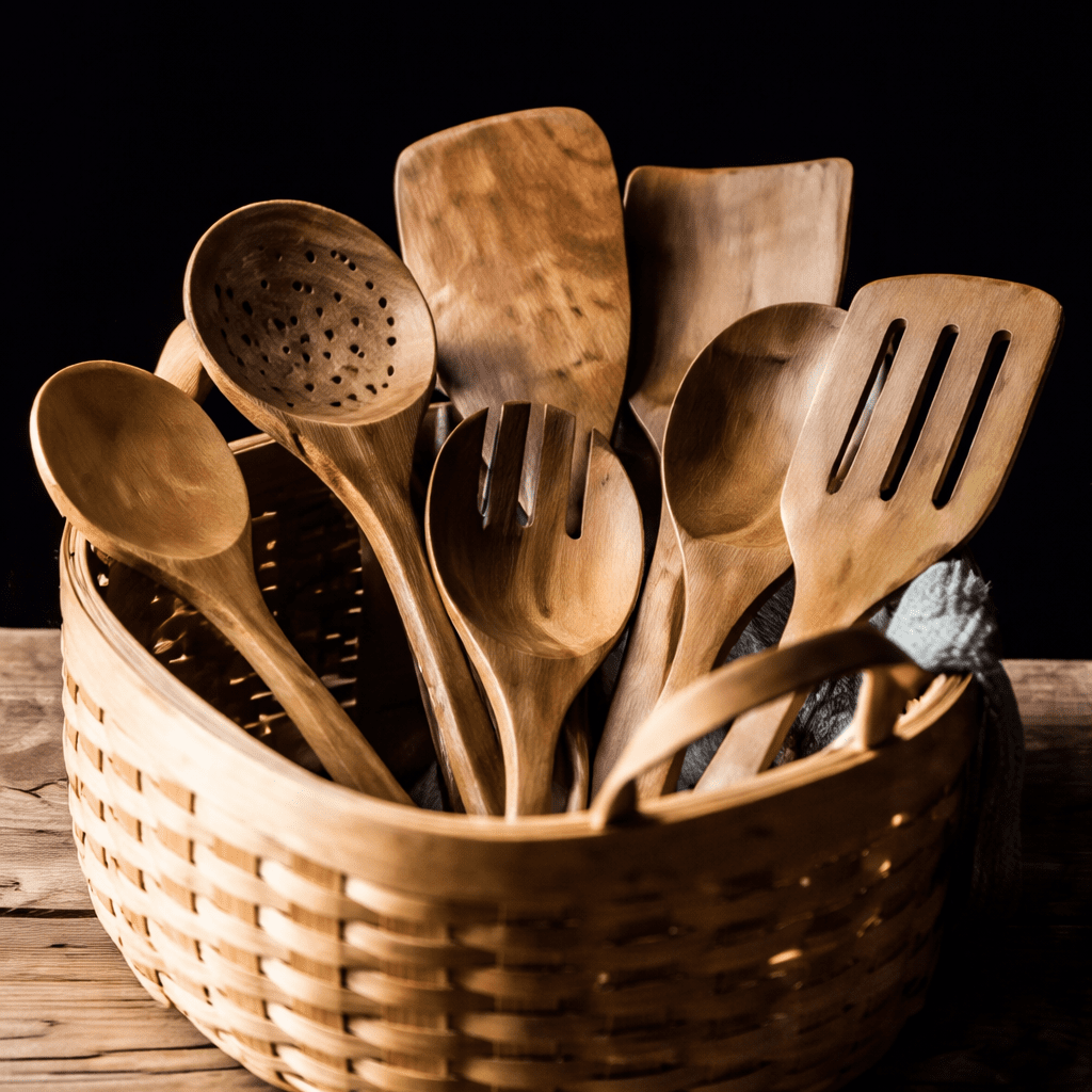 Traditional Japanese Wooden Kitchen Utensil Set (7 Pieces)