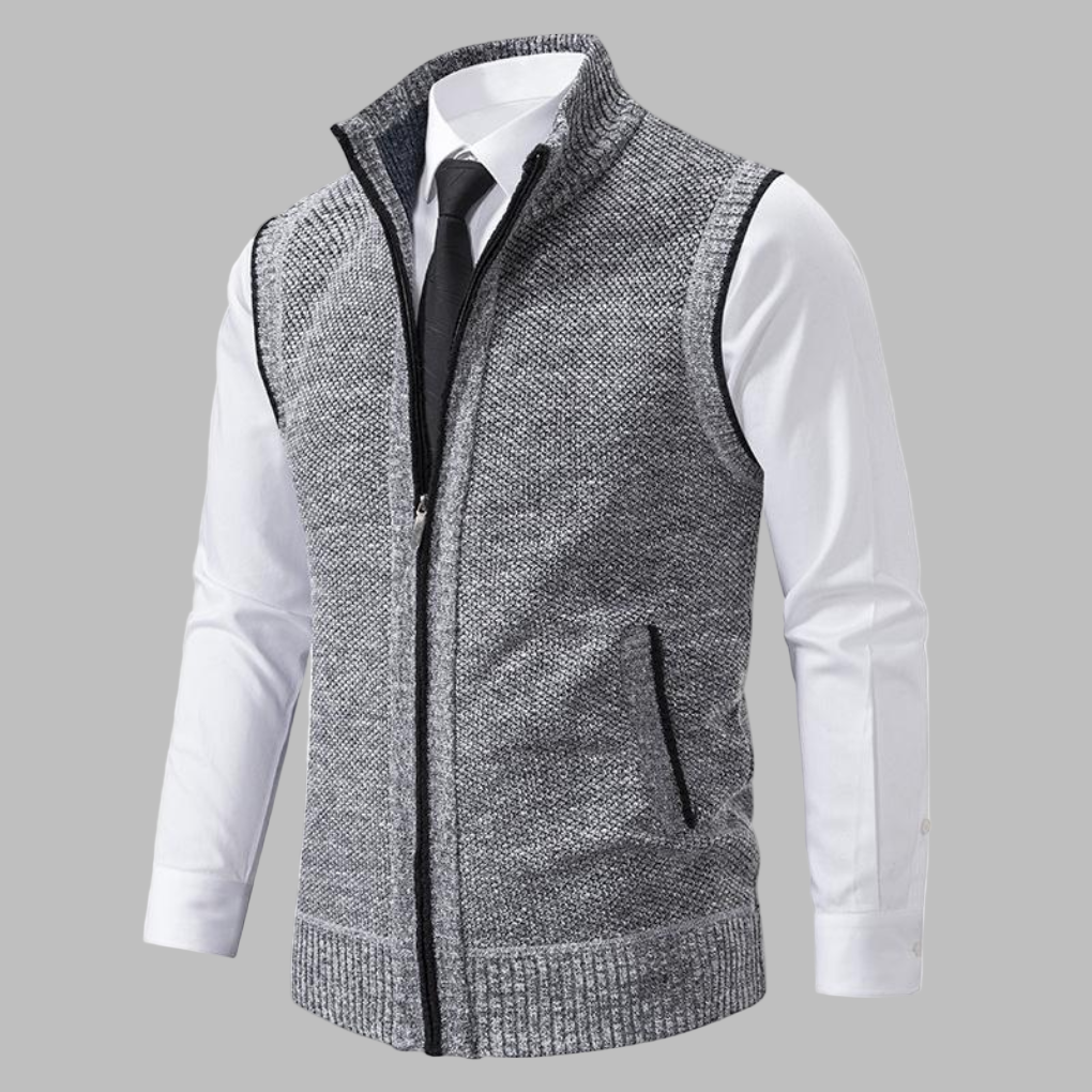 Men’s Classic Knitted Zip-Up Vest