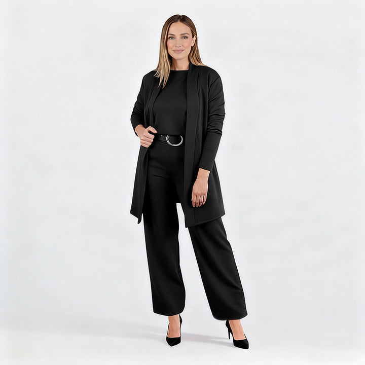 3-piece comfort set: cardigan, top and pants