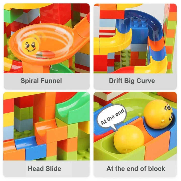 Creative Marble Run Building Set for Children Aged 3 and Up | Compatible Building Blocks