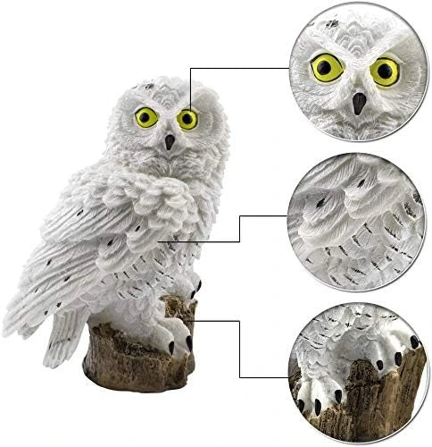Solar owl garden light with warm white LED, waterproof IP65, 45 cm