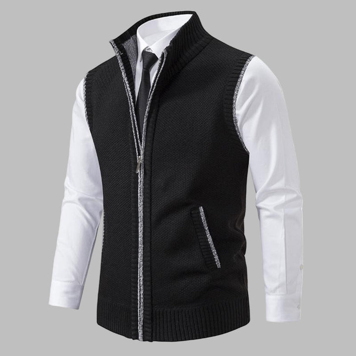 Men’s Classic Knitted Zip-Up Vest