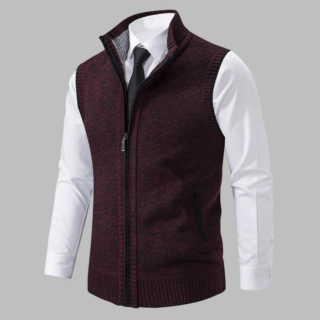 Men’s Classic Knitted Zip-Up Vest