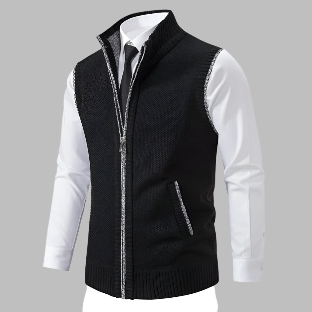 Men’s Full-Zip Knit Sweater Vest