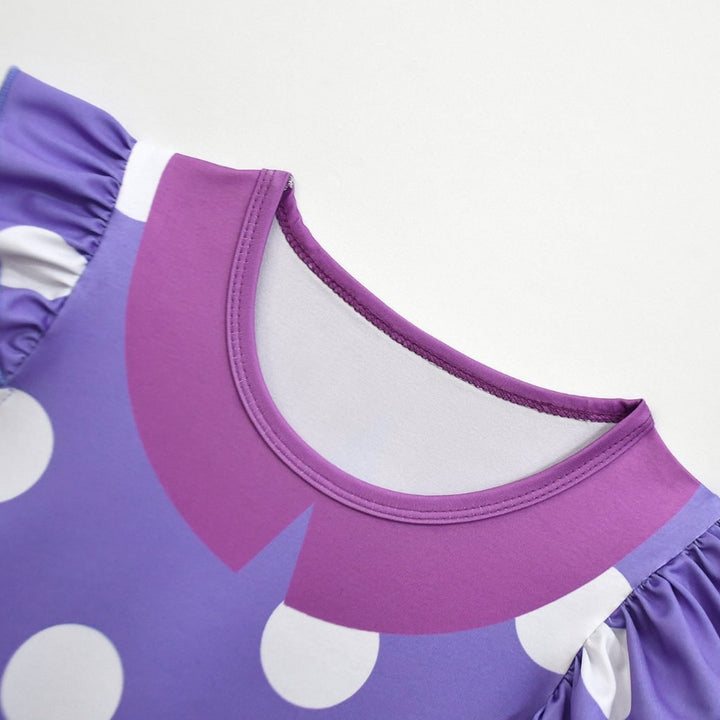 Kids' Halloween Costumes for Princess Dress with Polka Dot Pattern Flutter Sleeves
