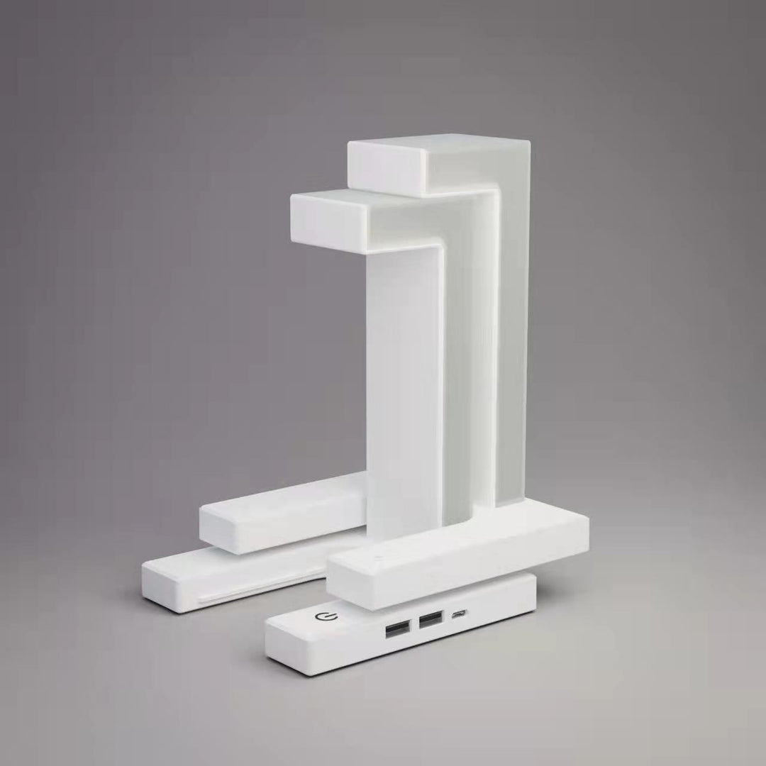 Rechargeable LED Table Lamp with Battery Operated Tensegrity Floating Design and Pad