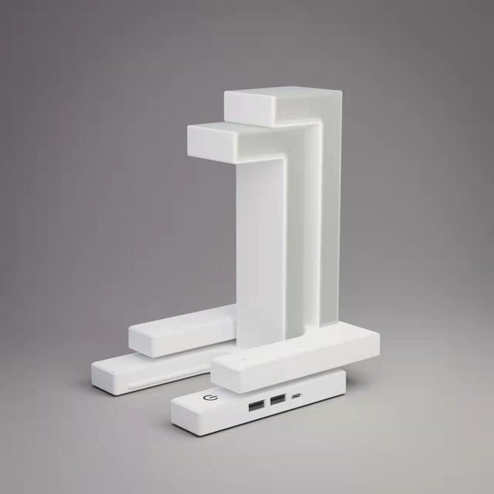 Rechargeable LED Table Lamp with Battery Operated Tensegrity Floating Design and Pad