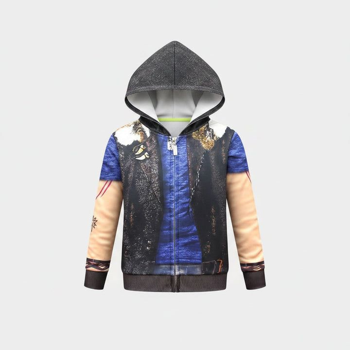 Kids' Werewolf Costume with Zip-Up Closure and Realistic Printed Details