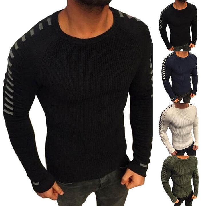 Men's Knitted Sweater with Stripe Details – Lukas Fall Edition
