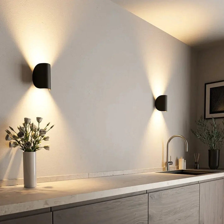 LED Wall Sconce Light with Up and Down Lighting for Bedroom and Living Room Outdoor Lantern