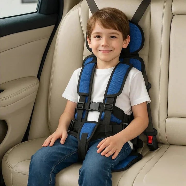 Lightweight Travel Car Seat with Five-Point Harness and Padded Cushioning