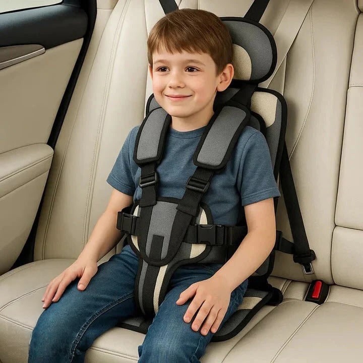 Lightweight Travel Car Seat with Five-Point Harness and Padded Cushioning