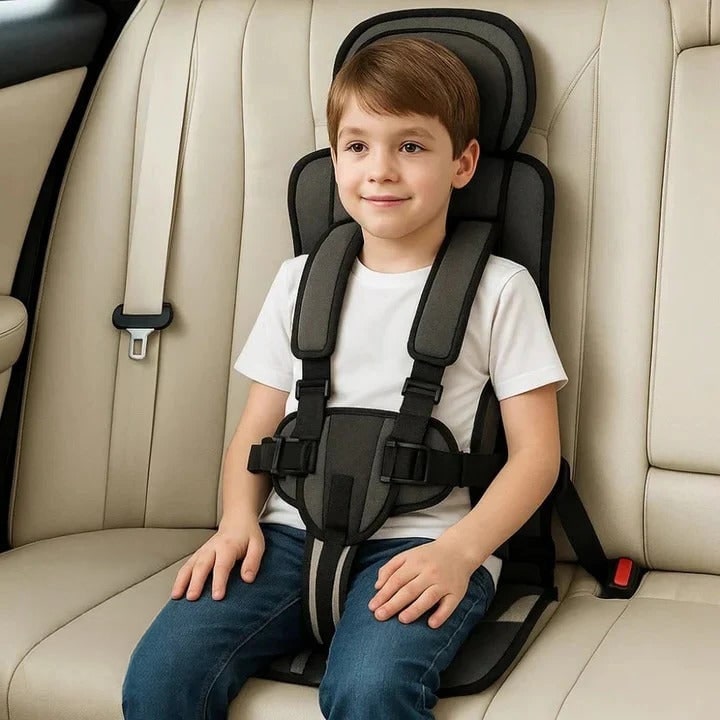Lightweight Travel Car Seat with Five-Point Harness and Padded Cushioning