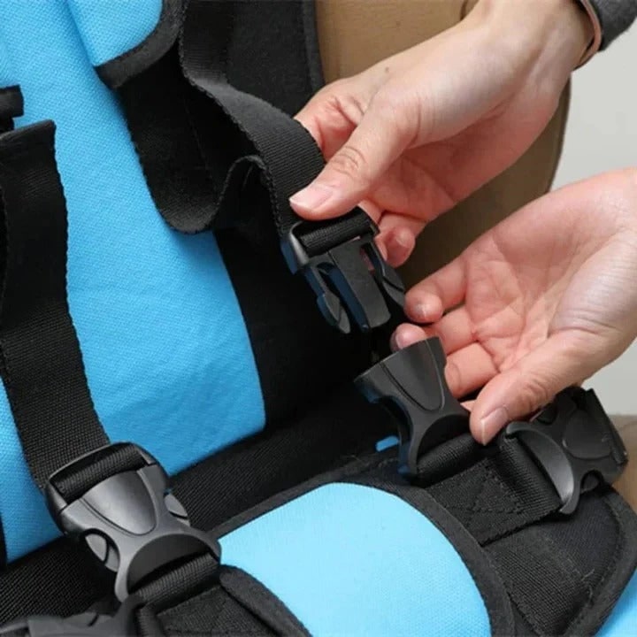 Lightweight Travel Car Seat with Five-Point Harness and Padded Cushioning