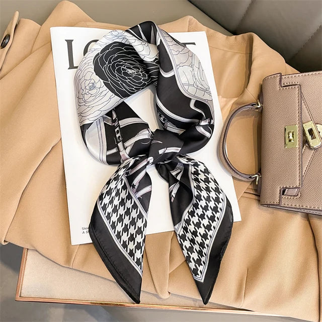 Faiha Silk Scarf | Luxury & Elegance | Stripe Pattern