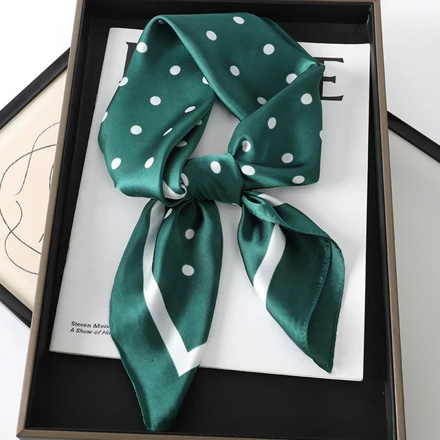 Silk Scarf - Luxury Satin Accessory | Striped Pattern