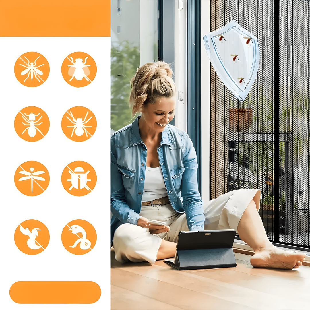 Magnetic Screen Door with Self-Closing Mesh and Hands-Free Pet Entry for Doorways