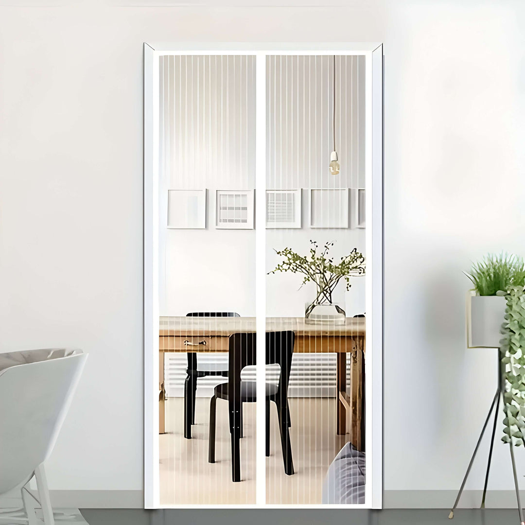 Magnetic Screen Door with Self-Closing Mesh and Hands-Free Pet Entry for Doorways