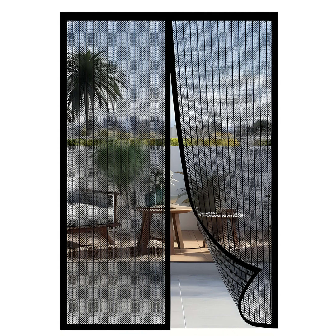 Magnetic Screen Door with Self-Closing Mesh and Hands-Free Pet Entry for Doorways
