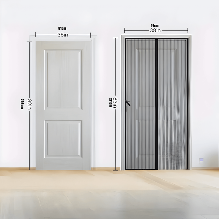 Magnetic Screen Door with Self-Closing Mesh and Hands-Free Pet Entry for Doorways