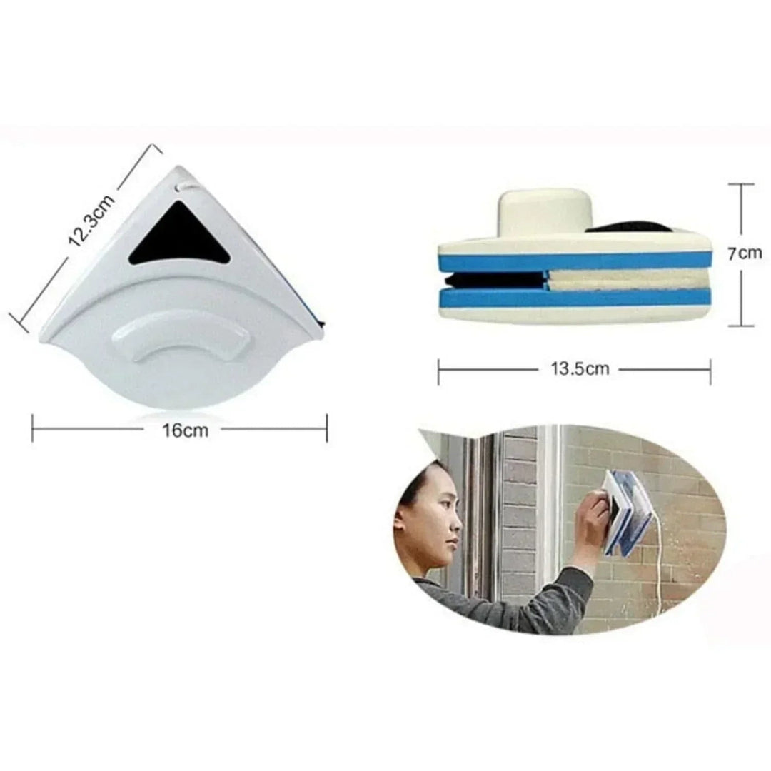 Magnetic Window Cleaner Squeegee with Double-Sided Cleaning and Replaceable Pads
