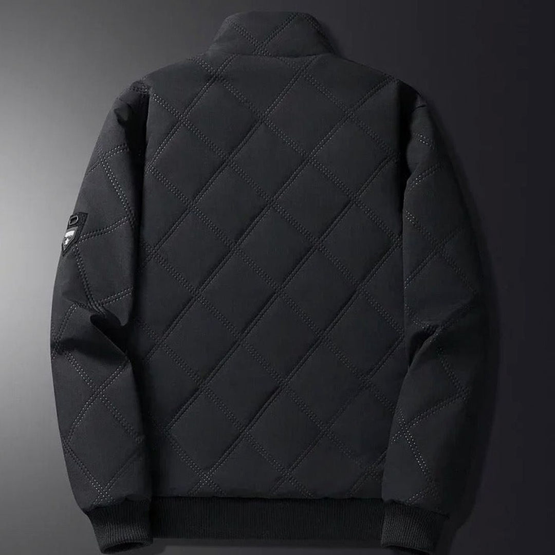 Men's Winter Jacket with Quilted Bomber Shell and Plush Fleece Lining